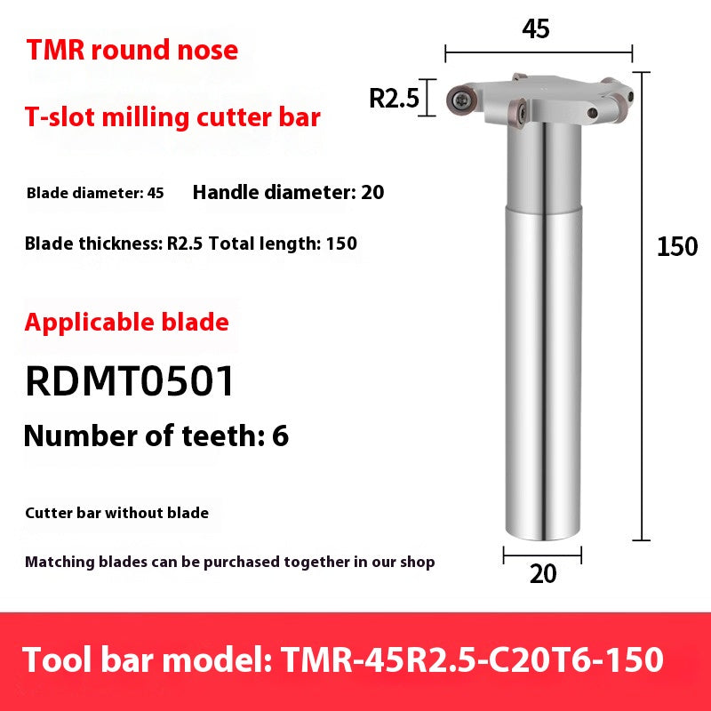 2066-CNC machining center TMR round nose T-slot milling cutter bar arc R2.5R3R4R5R6 slotted side and side cut shank Shandong Denso Pricision Tools Co.,Ltd.